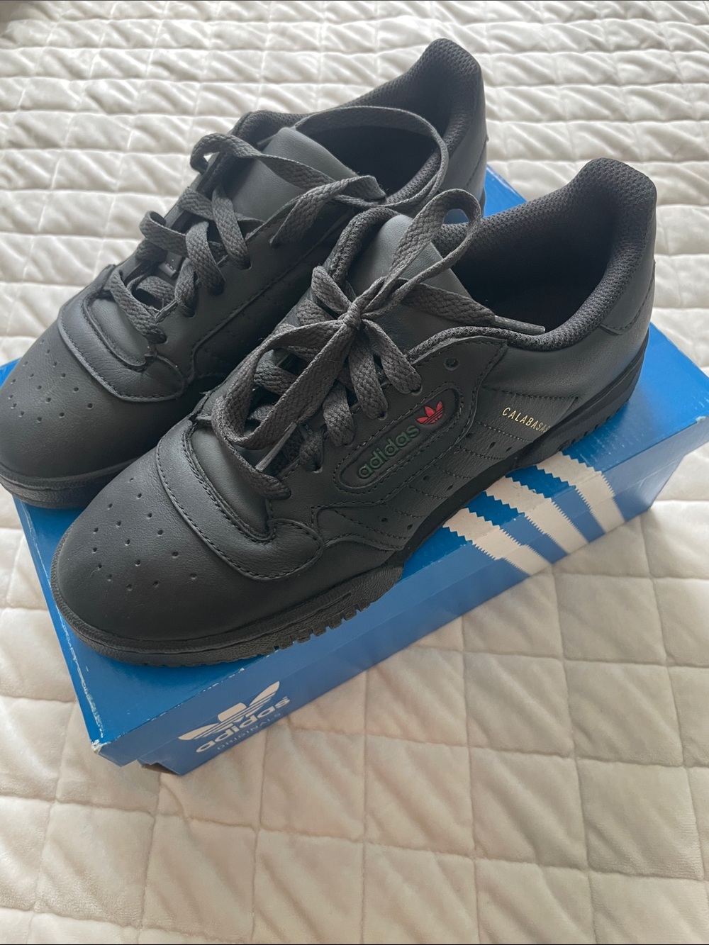 Adidas Calabasas Matte Black Leather Sneakers